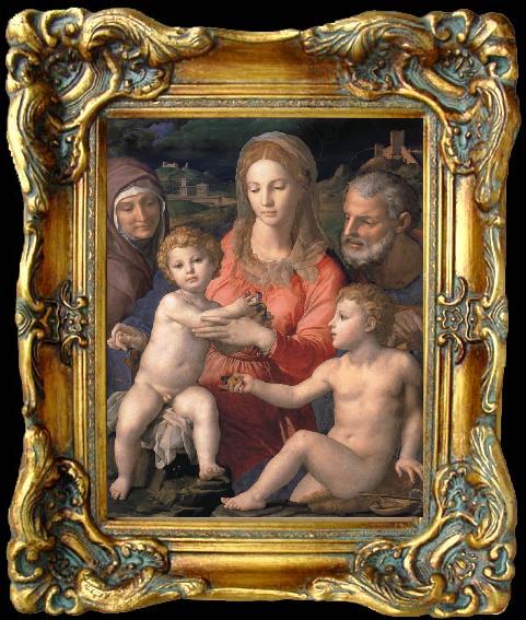 framed  Agnolo Bronzino Holy Family with St  Anne and the infant, Ta045